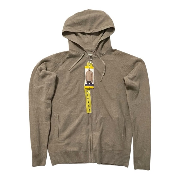 Modern Ambition Beige Full-Zip Knit Hoodie Sweater | Size Small - Picture 3 of 12